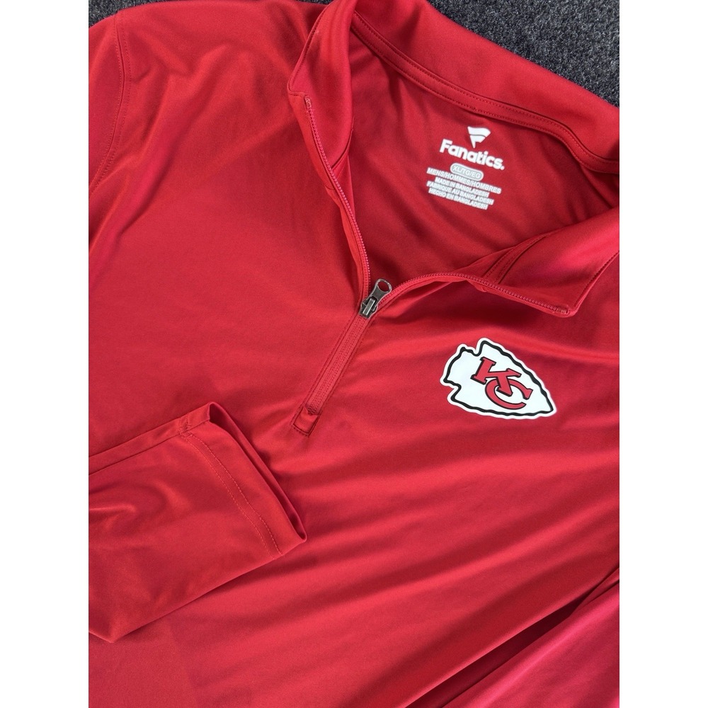 Kansas City Chiefs Fanatics Quarter Zip Pullover Mens XL Red NFL